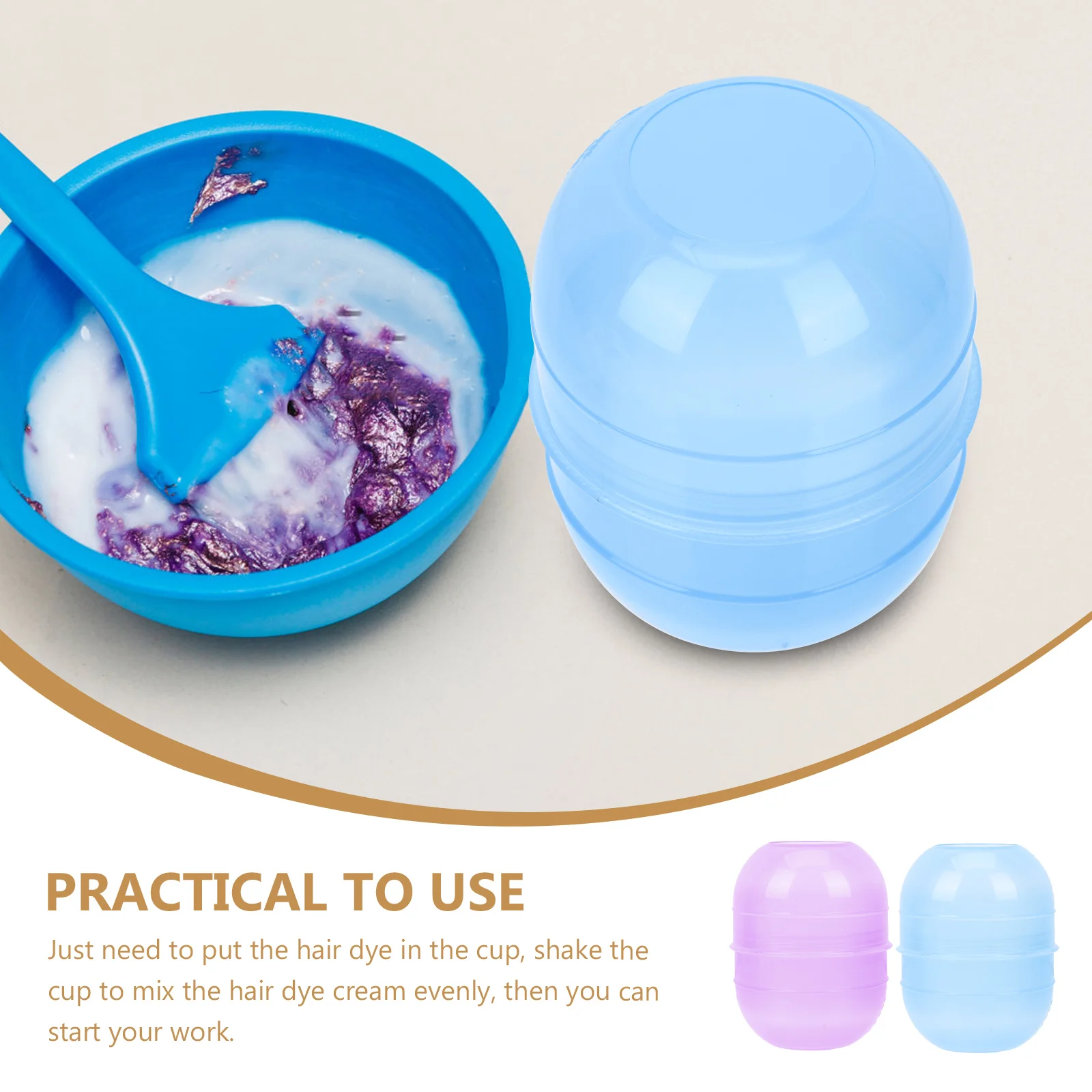 2 Pcs Hairdressing Shaker Dye Mixer Facial Water Bowl Mixing for Cream Mixture Blender Dying Cup Coloring Shaking Modeling