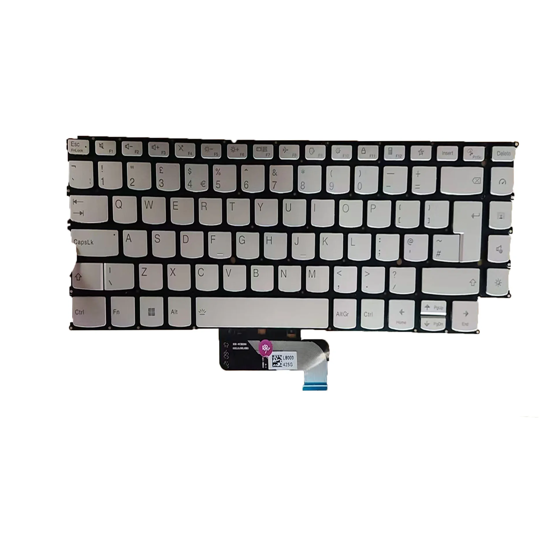 Laptop keyboard For Lenovo Yoga 9 14IAP7 82LU Yoga 9 14IRP8 83B1 United Kingdom UK Silver New