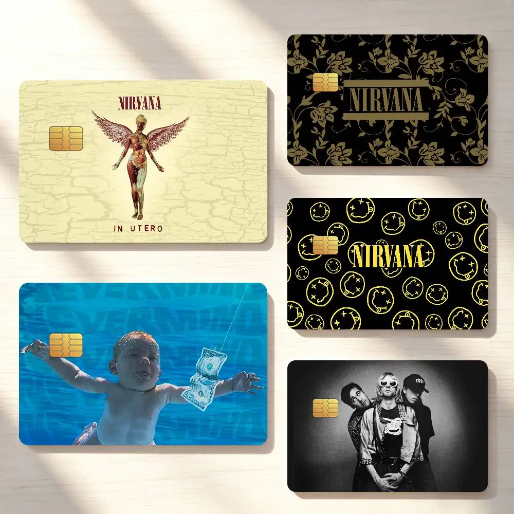 Rock N-Nirvana-S Band In Utero Credit Card Sticker Waterproof Anti-Scratch 4PCS Bank Debit Traffic Cover Decoration