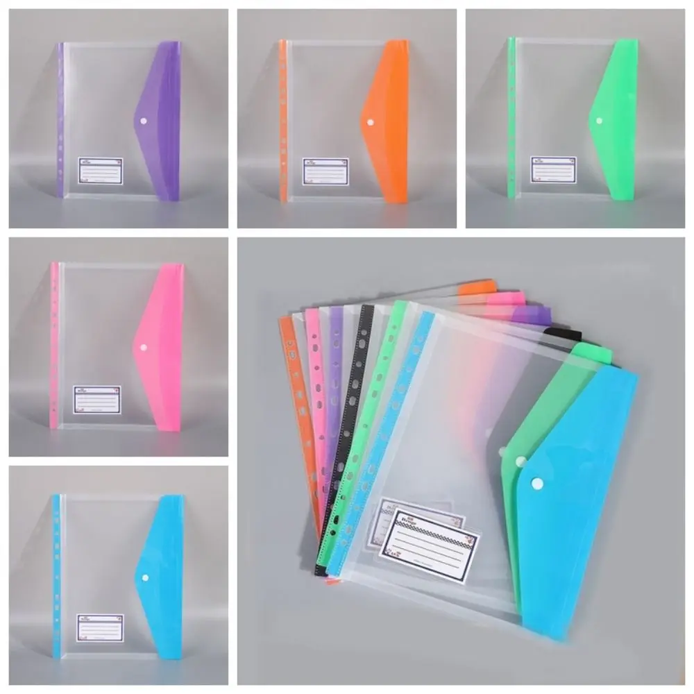 6pcs Document Organiser A4 File Folders Wallets File Organizer Paper Organizer Binder Pouch Organizer Transparent Colorful