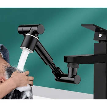 صنبور معدني قابل للدوران والتمديد، مهوية مقاومة لرذاذ صنبور الحمام، فوهة فلتر الصنبور، موسع موفر للمياه