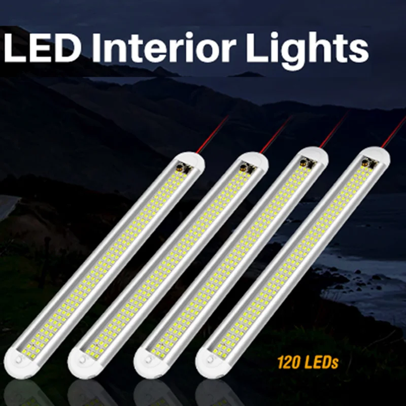 Kit de 4/8 Peças: Barra de Luz LED para Interior de Veículos com Interruptor para Carro, Trailer, Caminhão, Van, RV, Motorhome 12V 24V - Luz de Cabine