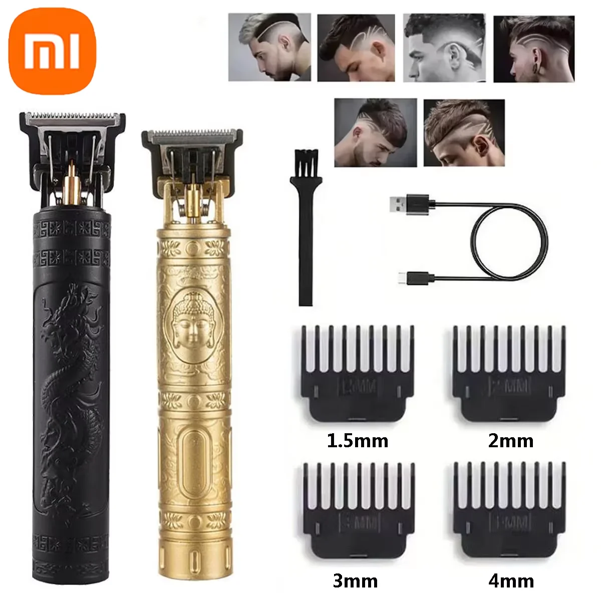 Xiaomi Vintage T9 Hair Cutting Machine Men's Electric Shaver Rechargeable Hair Trimmer Beard Clipper Barber Hair Cut 2024