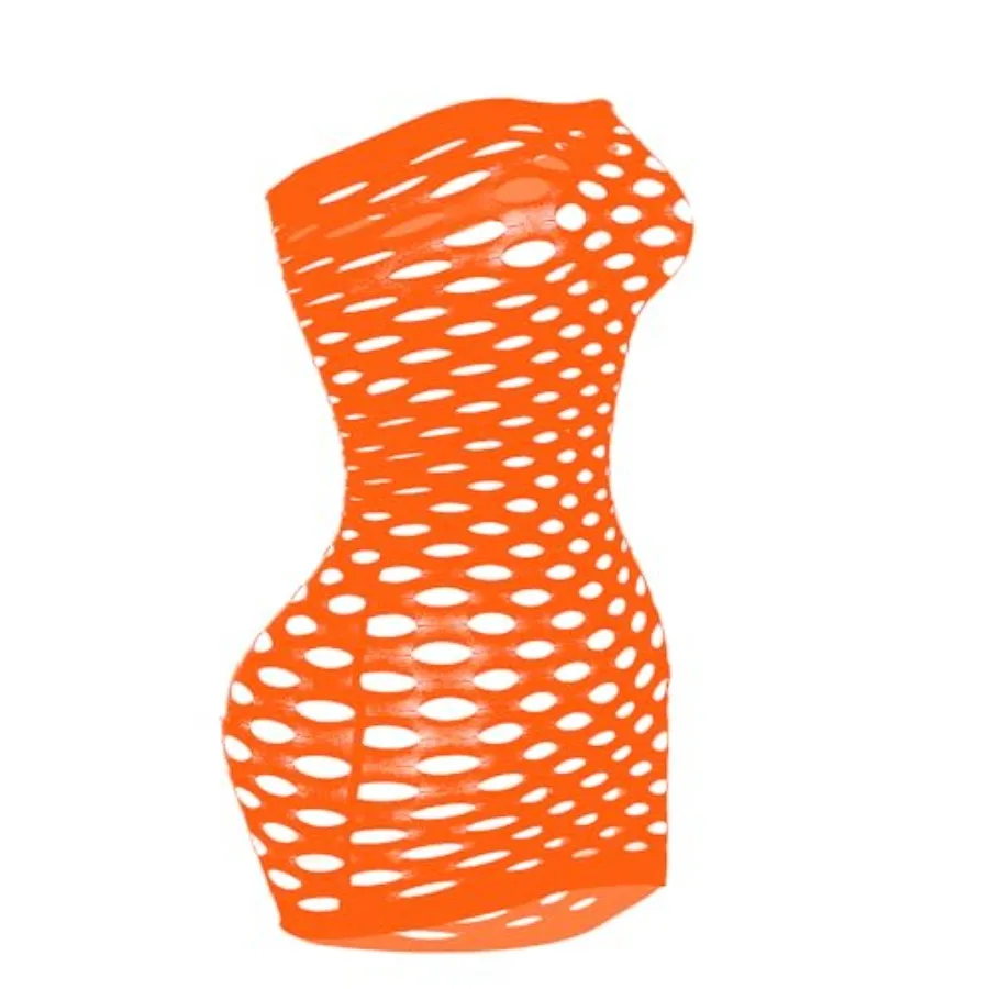 

Sexy Womens Strapless Fishnet Lingerie Sleepwear Mini Dress Tube Chemise Bodysuit One Size