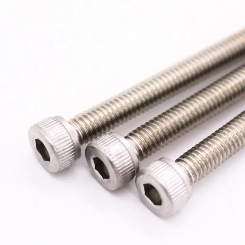 20PCS M2.5*100 white stainless steel full teeth 304 stainless steel Hex Hexagon Socket Cap Allen Head Screw Bolt