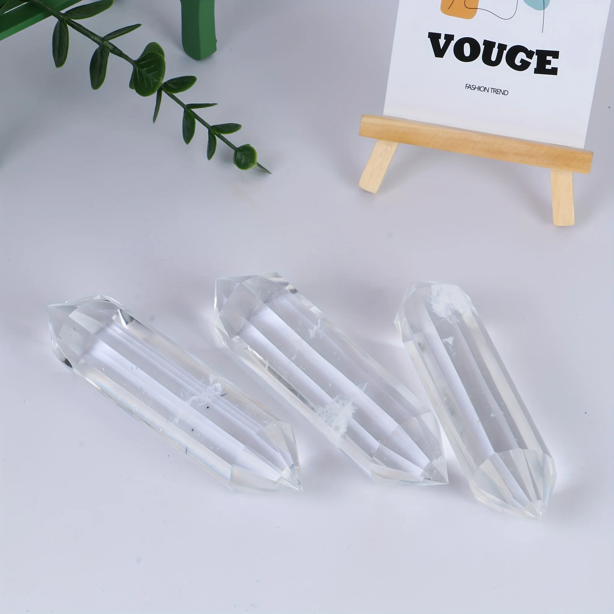 12 Vogel Clear Smelt Quartz - Twin Tip Crystals for Meditation, Chakra Balancing and Home Decoration - The perfect special gift