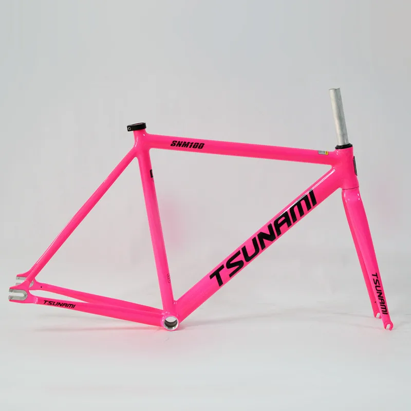 TSUNAMI SNM100 Frameset 700C Aluminum Fixed Gear Frame and Fork Track Fixie Bike 49CM 52CM 55CM 58CM Single Speed Bicycle Parts