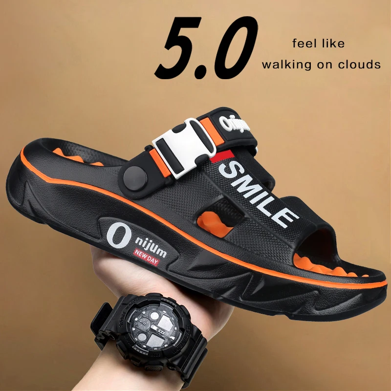

Summer Men's Massage Slippers Unisex Indoor Outdoor EVA Soft-sole Sandals Beach Casual Shoes Outdoor Dual-purpose Sandals