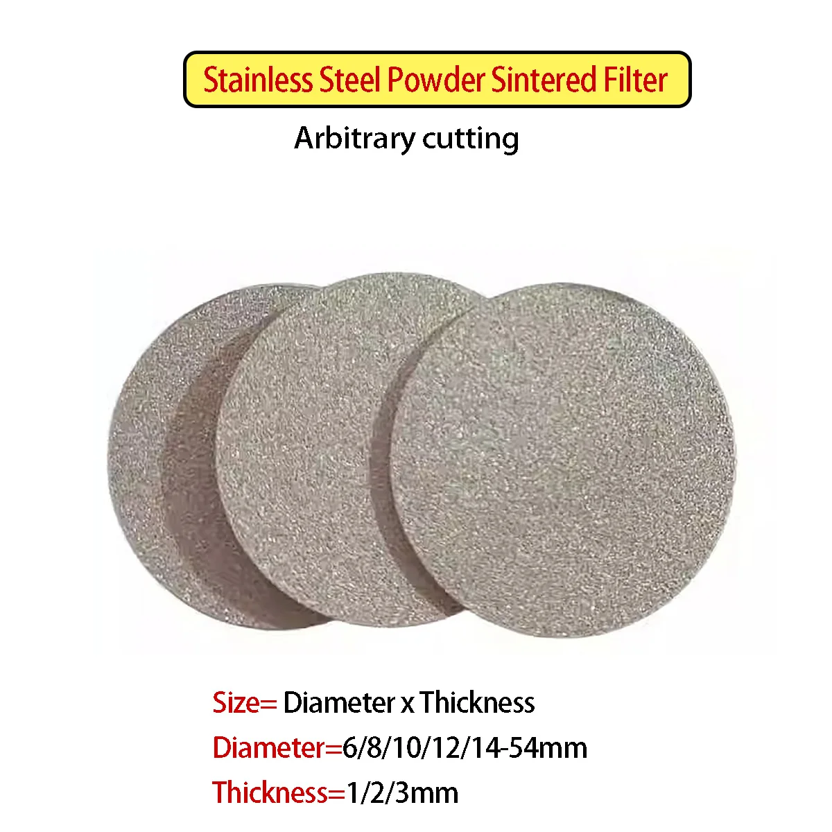 

50um 80um Thickness 1mm 2mm 3mm Stainless Steel Powder Sintered Filter Washer Gasket Micro Scale Ultrafine Pore Size