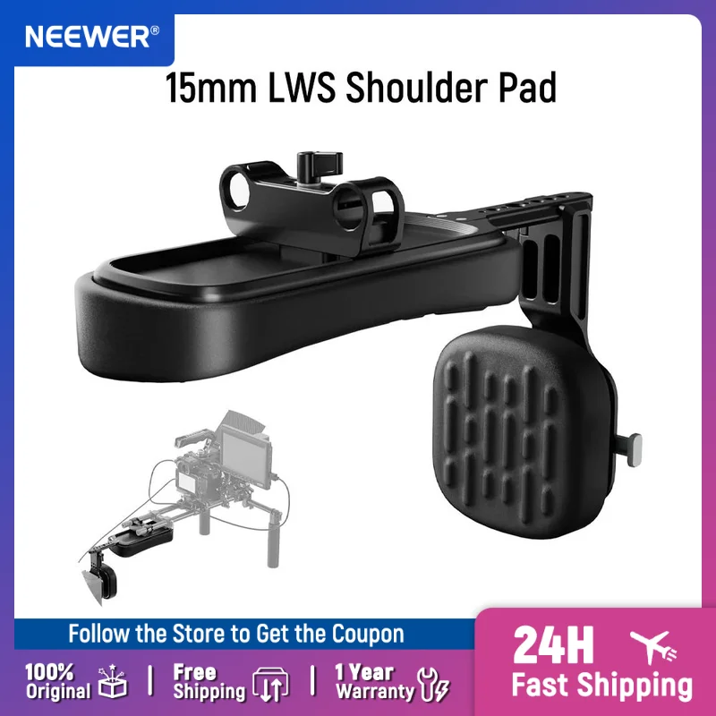 

NEEWER 15mm LWS Shoulder Pad with V Mount Battery Plate Self Adjusting Spring Loaded Camera Shoulder Rig Support