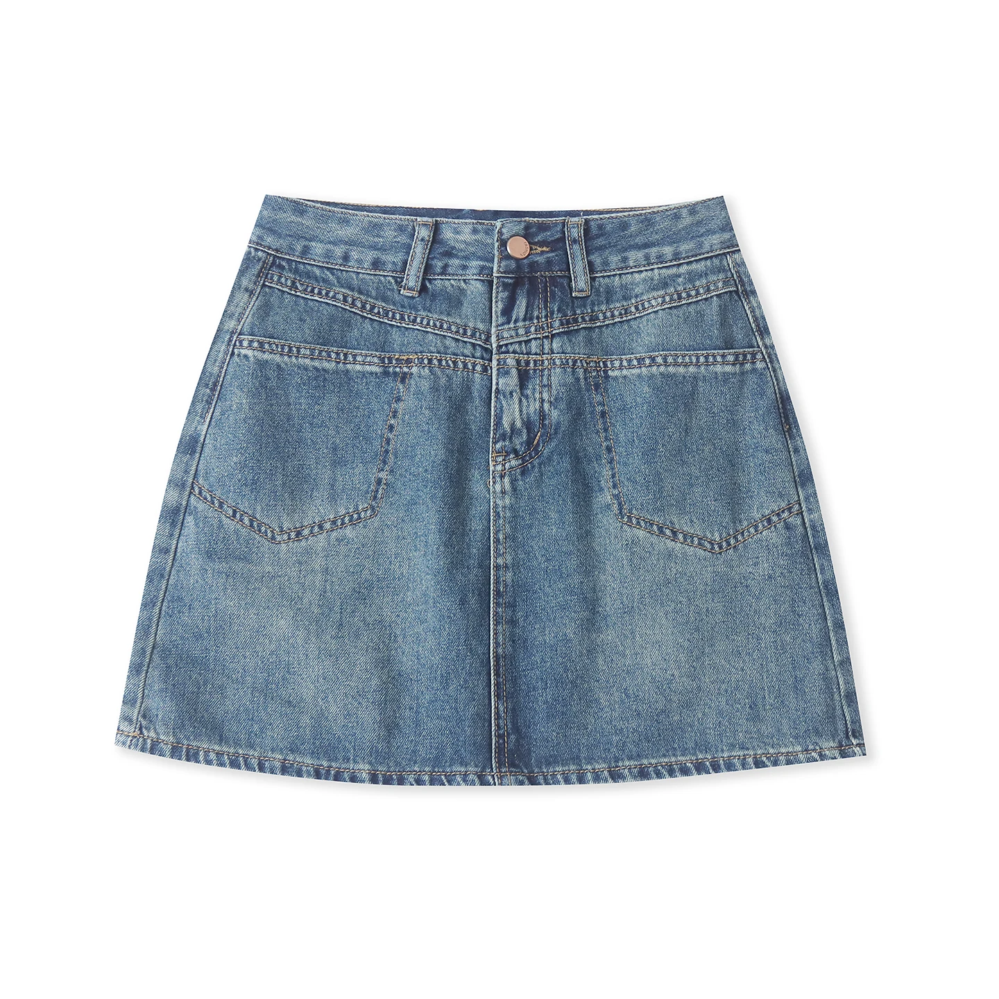 Casual High Waist Denim  Skirt Women's Fashion Spring New Style Multi Pocket Bodycon Half Length Skirt by Empress Polka