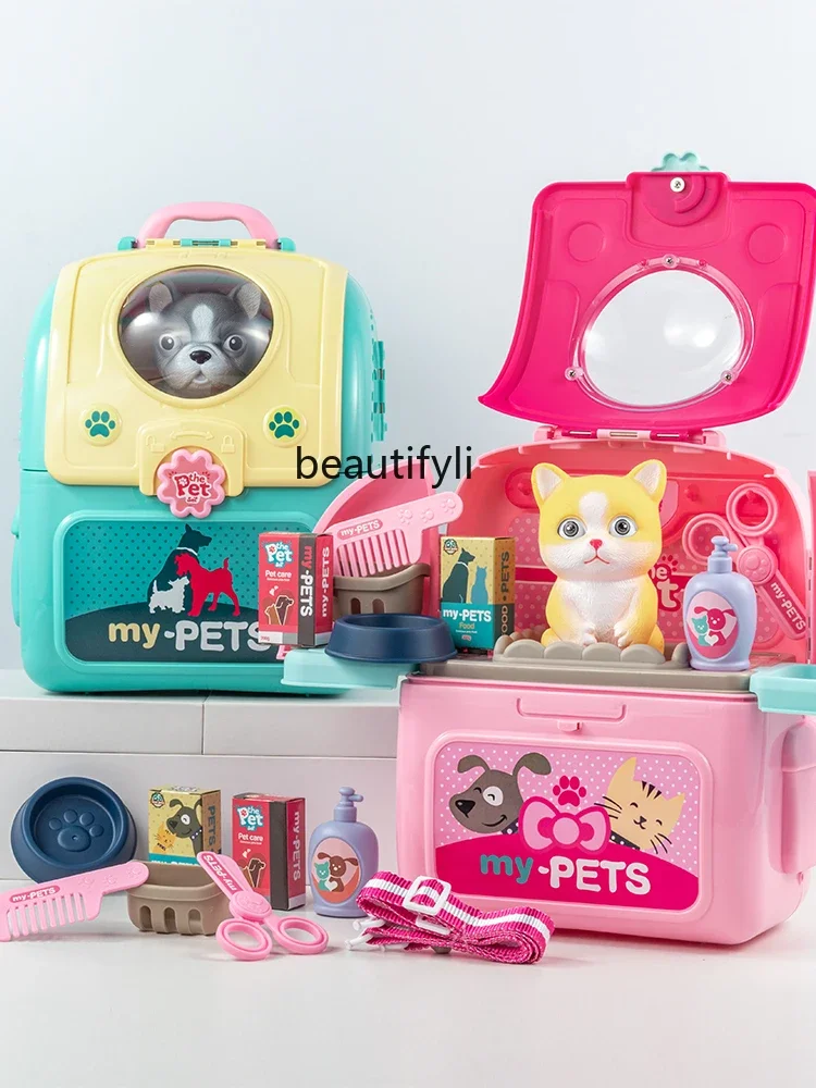 

Children, toy baby simulation cat puppy, pet set girl, birthday gift