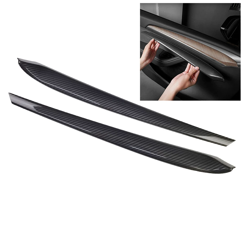 Model 3  Y Real 3K Carbon Fiber Inner Front Door Panel Trim Replacement Interior Parts Car Accessories