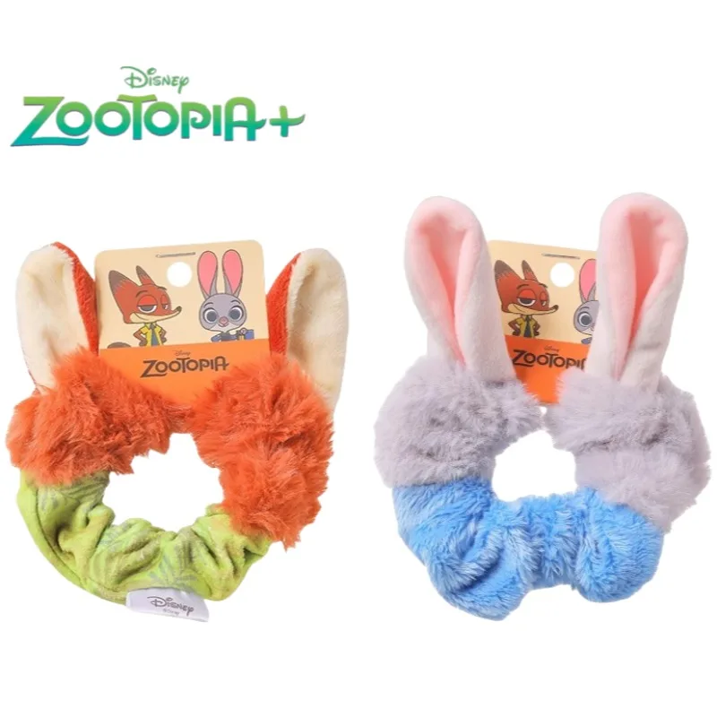 MINISO New Zootopia Series Scrunchies Cartoon Judy Hopps Nick Wilde Plush Casual Scrunchies Anime Fashion Girls Holiday Gifts