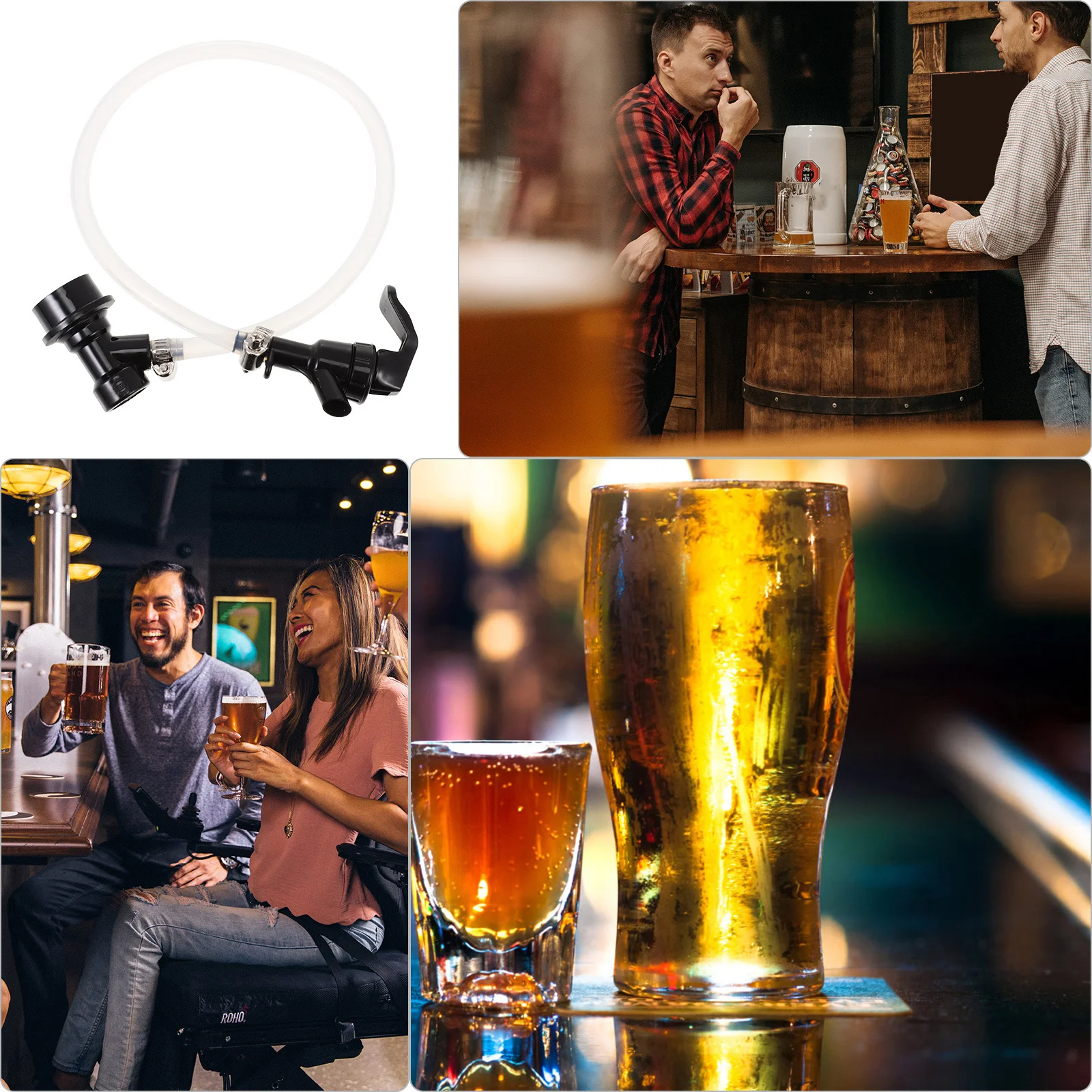

Lock Line Assembly Flexible Clear Hose Stainless Clamp Keg Dispenser Hose Homebrew Party Brewing Beer Line