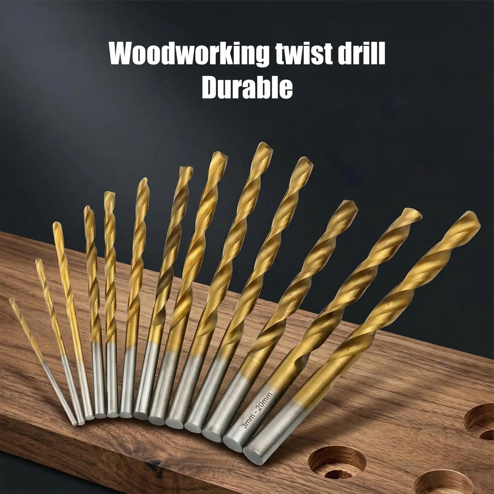 13Pcs HSS Twist Drill Bit Set 1.5-6.5mm Metal & Wood Drilling Tool for Copper Aluminum Iron Stainless Steel for Carpenters, Work