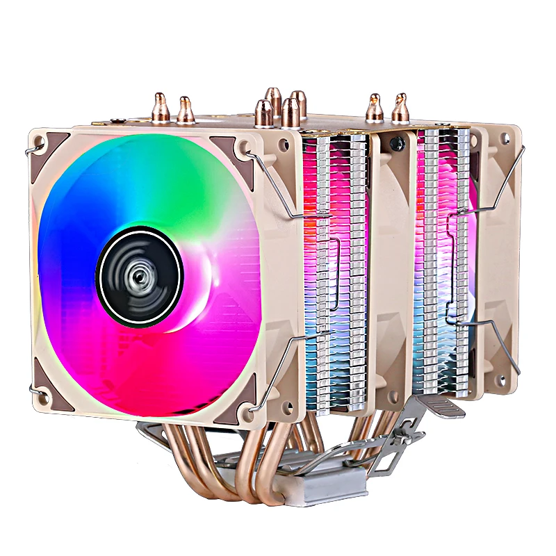 Imagem -06 - Ventilador de Refrigeração Cpu Refrigerado a ar Torres Gêmeas Heat Pipe pc Cooler Adequado para Instalar Lga775 115x1200 1700 1366 i3 i5 i7 Amd 9cm