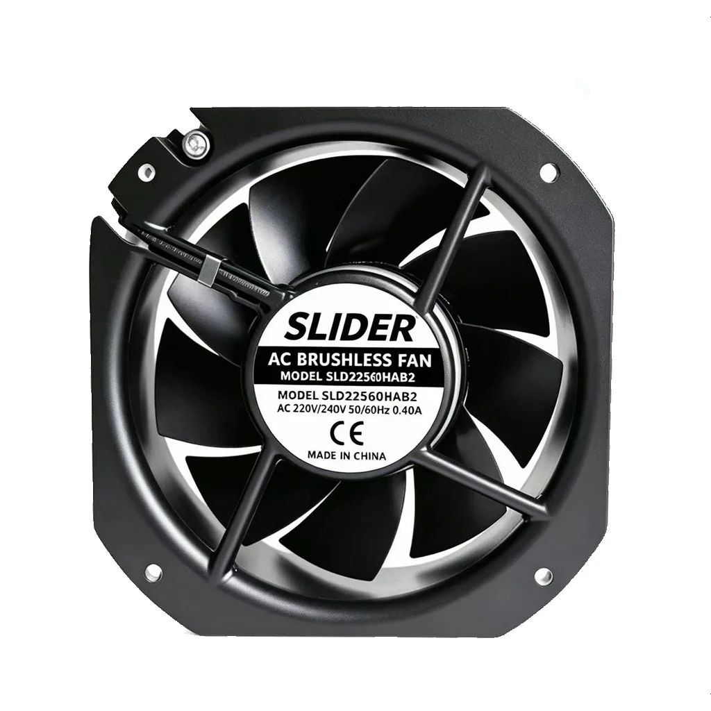 SLIDER AC Fan 110V 220V 225mm 1020CFM High Airflow 2600RPM Metal Axial Cooling Fan for Industrial Ventilation Server Cabinet