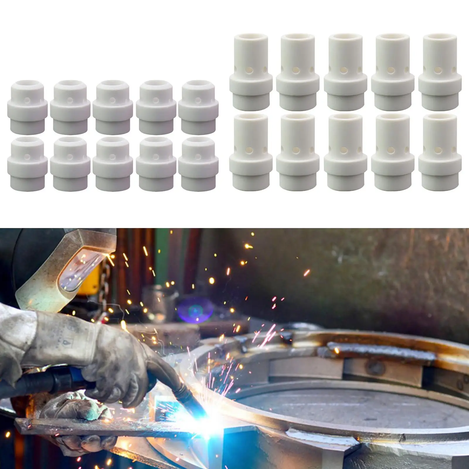 10x Gas Diffuser for Mig Welding Torch Assembly Replacement Part Professional Welding Equipment Ceramic Easy to Install