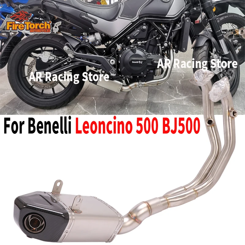 

Slip On For Benelli Leoncino 500 BJ500 BJ 500 Full Motorcycle Exhaust System Espace Moto With Removable DB Killer Muffler
