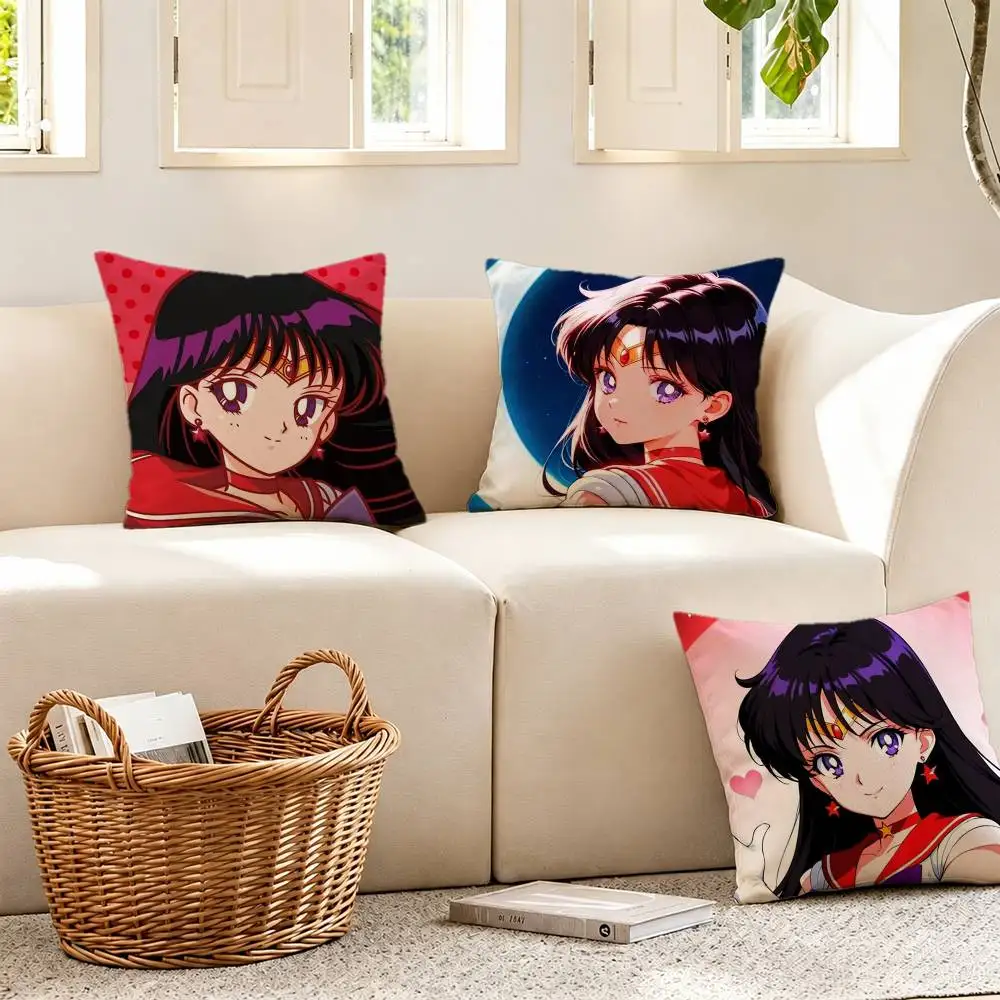 S-Sailor Moon Hino Rei Pillow Case Cushion Cover Throw Pillow Case For Car Sofa