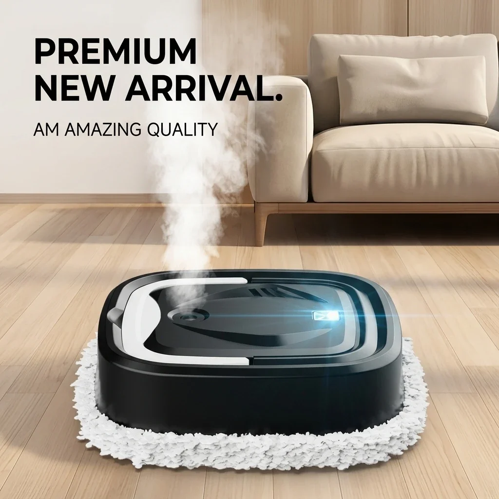 Robot Mopping Machine 3-in-1 Floor Cleaner with Spray Humidifier Dry Wet Use USB Intelligent Home Cleaning Tool