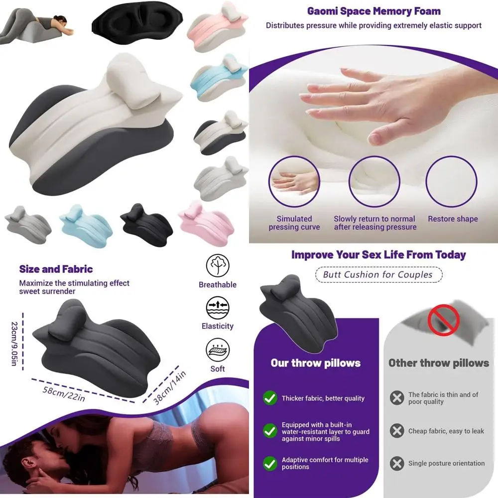 

Ergonomic 27-Degree Couple's Pillow with 3D Eye Mask and Multi-Functional Support for Adult Play