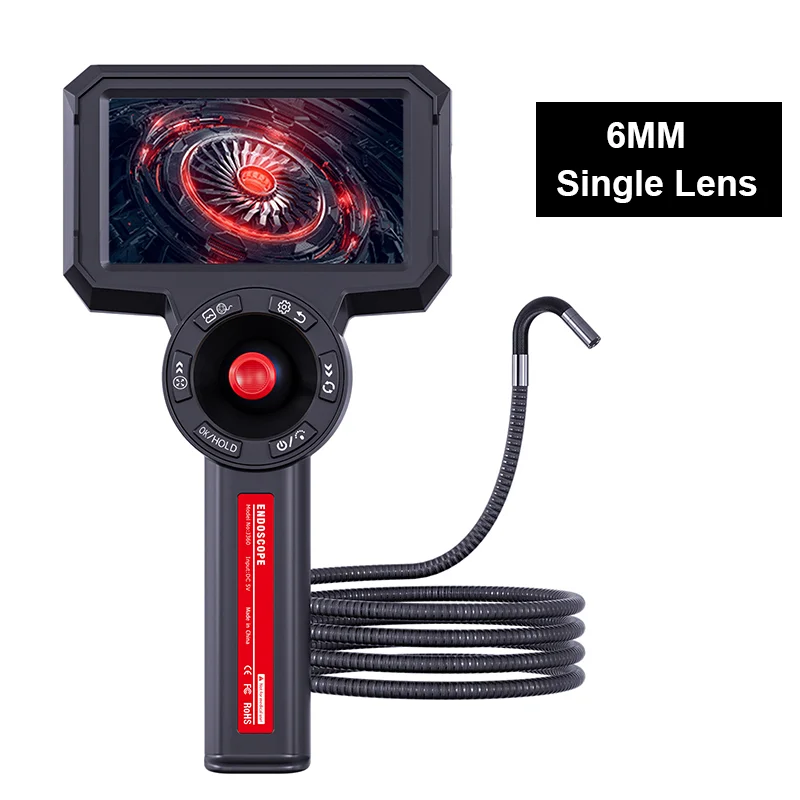 720 Articulating Borescope 4.3-inch Monitor Mechanics Inspection 200W Pixels HD Camera 4-Way Joystick Articulation IP67 Model