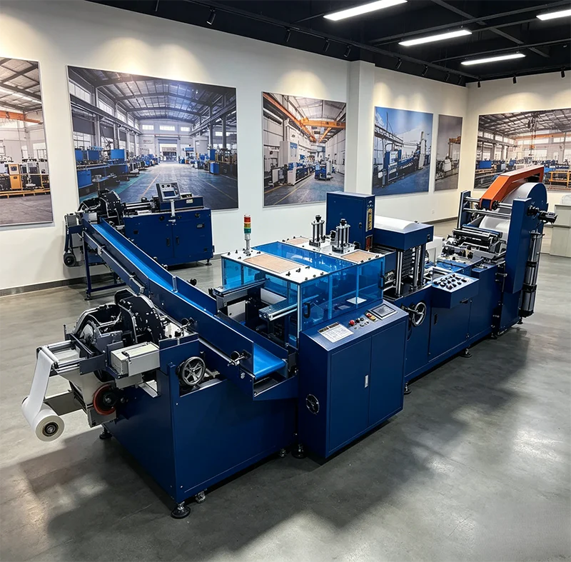Automatic Toilet Paper Rewinding Machine with Edge Trimming and Log Saw