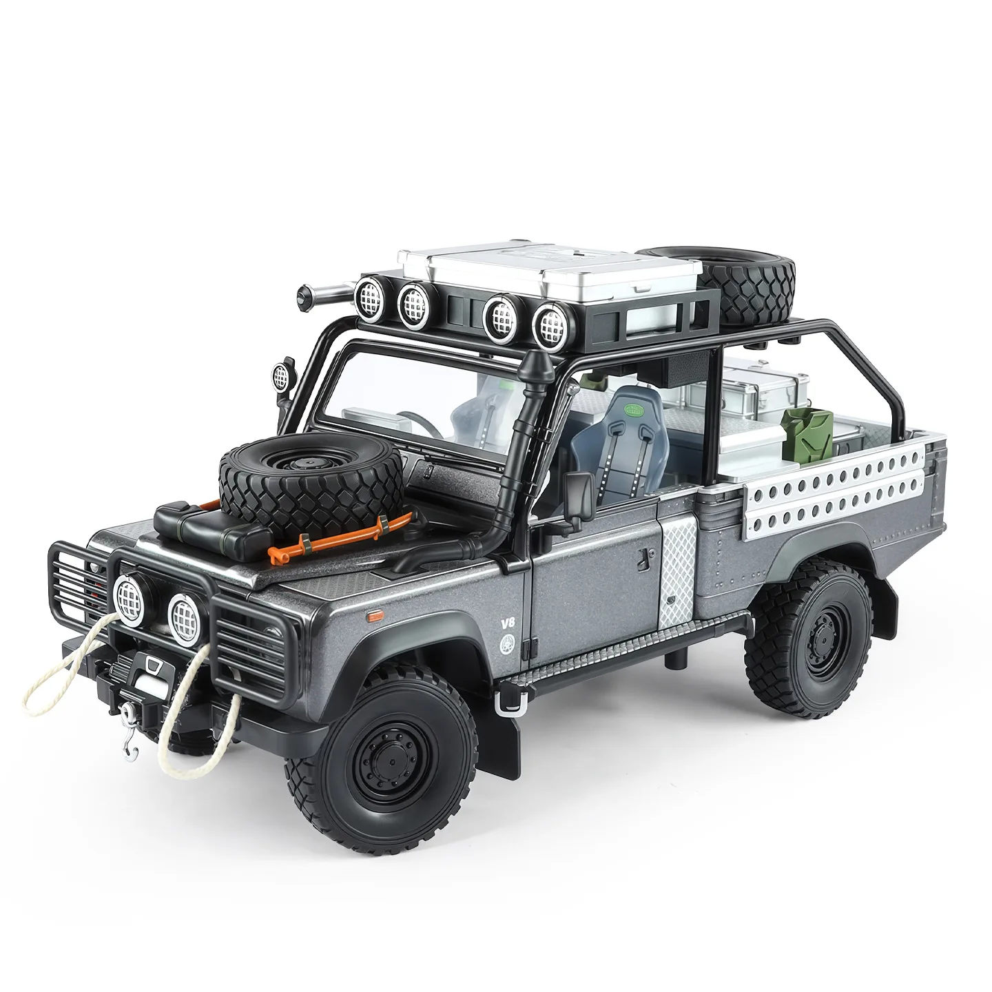 1/24 Land Rangeed Defender 110 camioneta de aleación modelo de coche Diecast vehículos todoterreno modelo de coche sonido luz tirar hacia atrás niños juguete para regalo