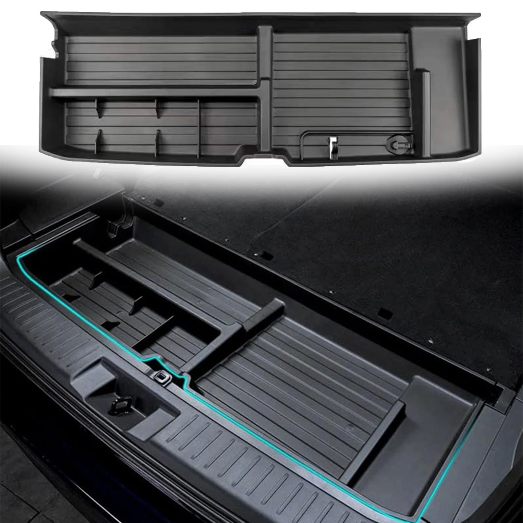 

For Toyota Highlander 2020-2024 Rear Trunk Storage Box SUV Insert Cargo Rear Hatch Organizer Extra Space Kit Car Accessories