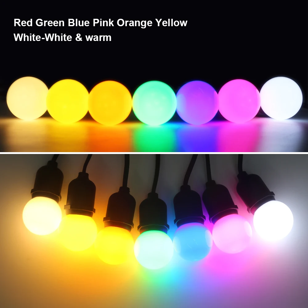 10 buah/lot lampu bohlam LED warna-warni G45 E27 3W 220V lampu dekorasi Natal lampu bohlam 7 warna pencahayaan dalam ruangan