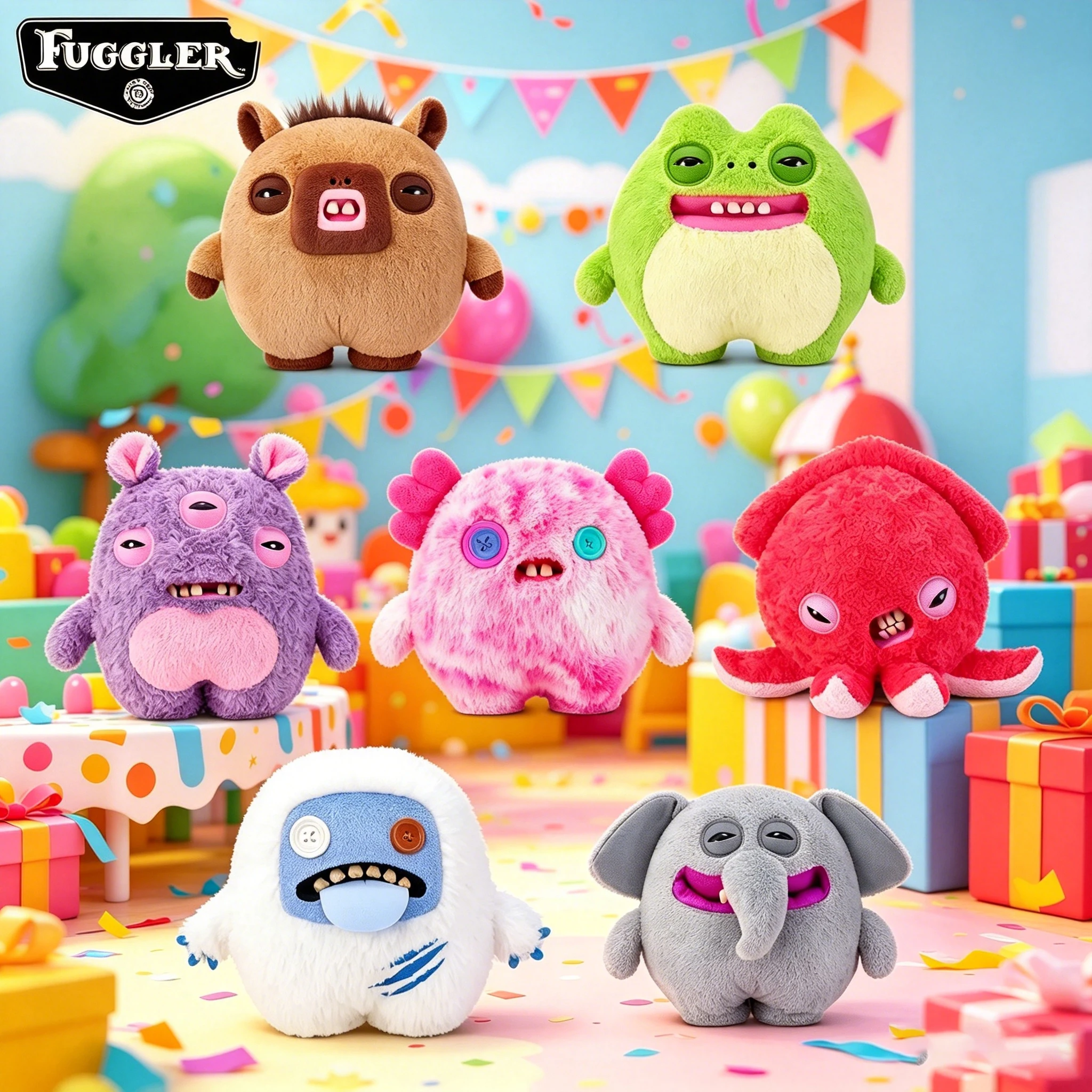 Kids Toys Elephant - Peluche Originale Fuggler Serie Chonky, Bambola