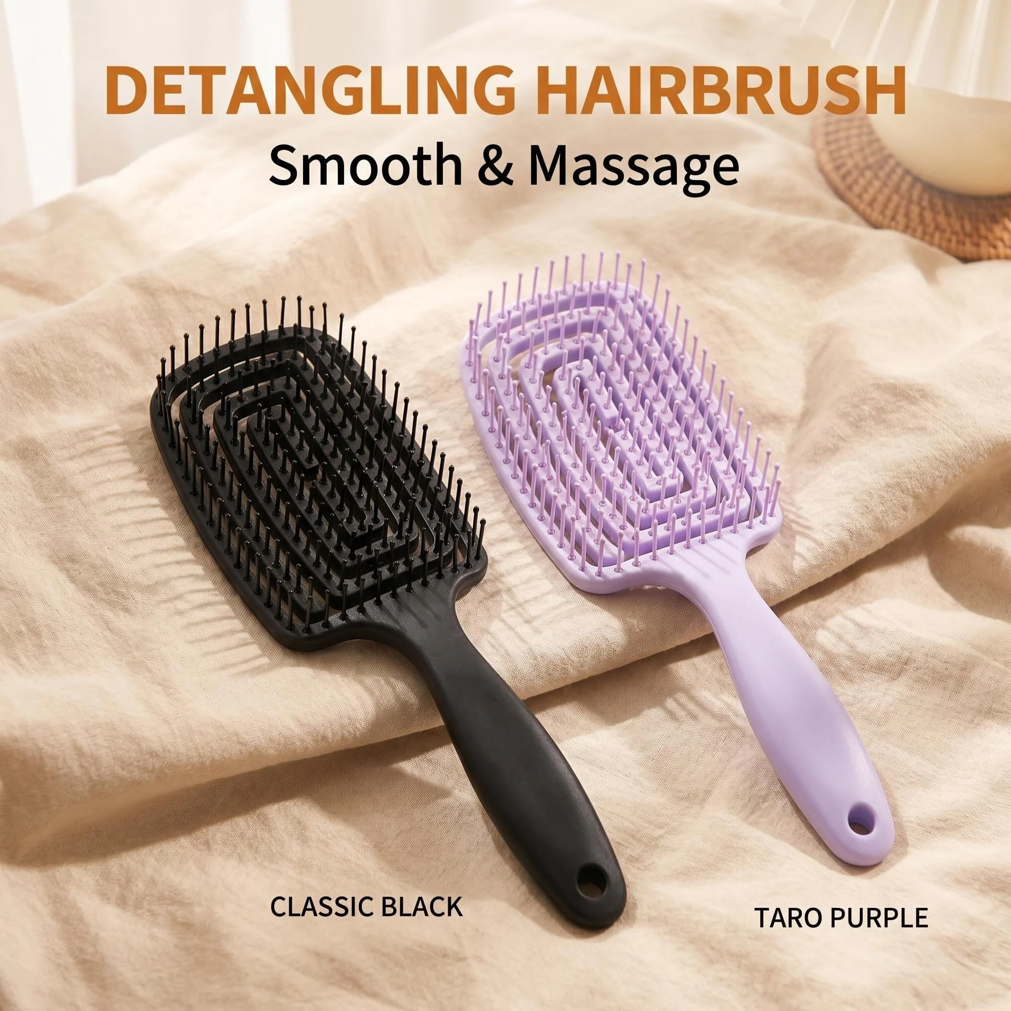 Großer Gebogener Kamm, Kopfhautmassagekamm - Hohles Design, Geeignet für Frauen mit Langem Haar - Erhöhtes Luftkissen und Hohles Design, Ergonomischer Griff, Reisefreundliche Haarbürste