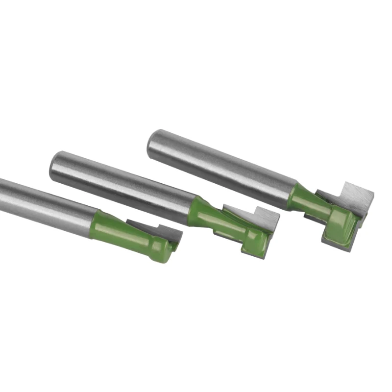 Für Holz Bit Hartmetall Cutter Planfräser Schaftfräser Schlüsselloch Bit Grün Router Bit 6 MM 6,35 MM Schaft Holz Fräser