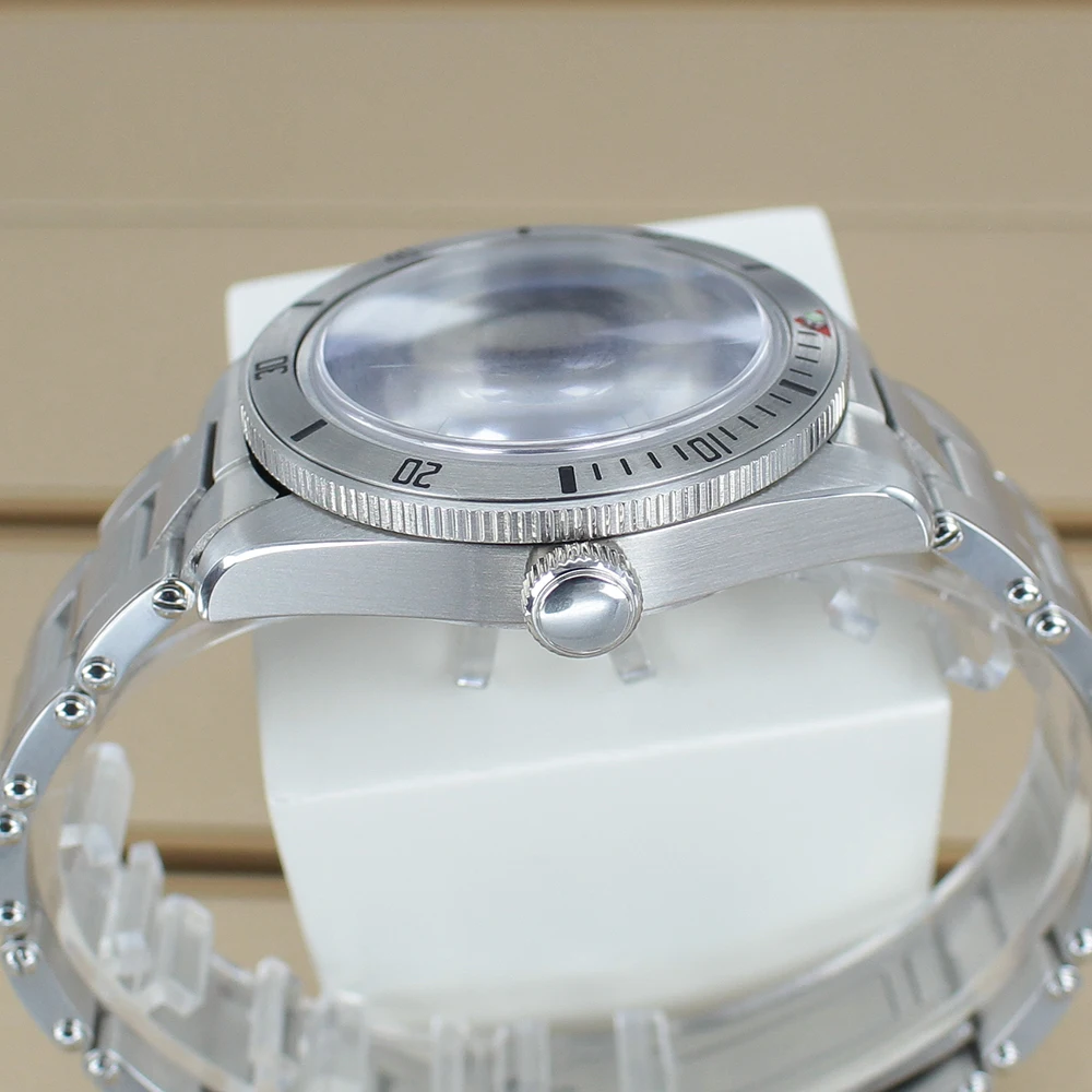 38.8mm Silver Watch Case 20mm Stainless Steel Strap With Bezel Sapphire Crystal For NH35 NH36 NH34 4R36 Movement Watch Accessory