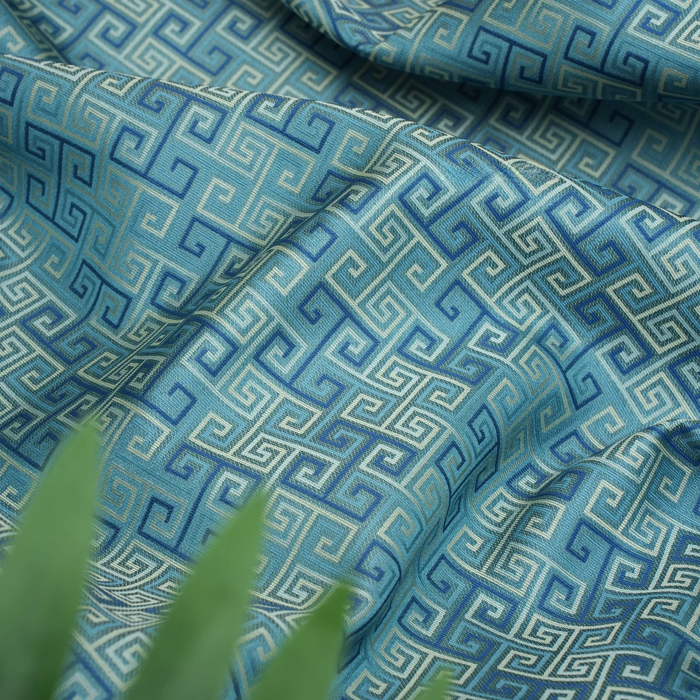 Tela de Seda Bordada Azul Tka para Hanfu, Tapete para Mesa de Té, Tela de Embalaje, Material Tejido Estilo Suzhou, Todas las Estaciones