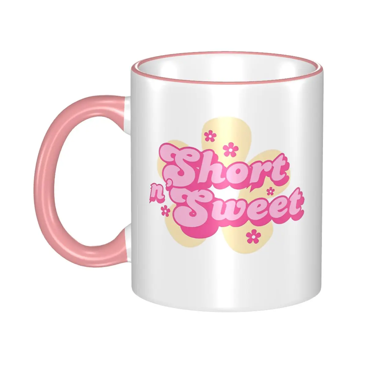 

Short N Sweet Sabrina Carpenter Cute Pink Gift Mug for Friends Kawaii Tea Cup Birthday Present for Office