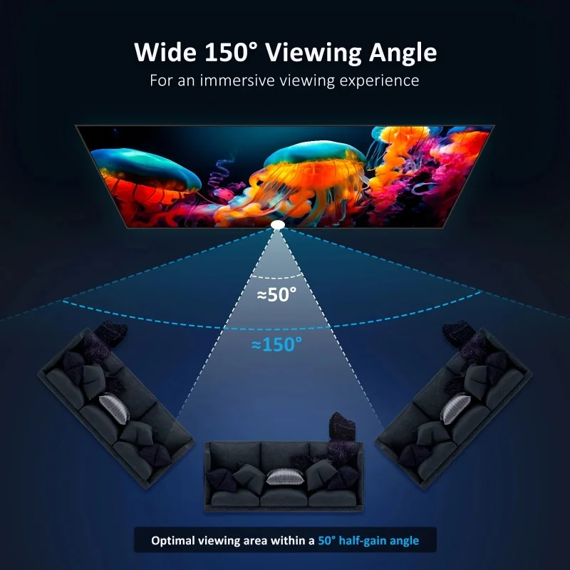 Fresnel mit festem Rahmen 5,0 ust alr Ultra-Short-Throw-Anti-Licht-Projektor dunkelgrau 8k 4k optische Fresnelscreen-Projektion – Detail 12