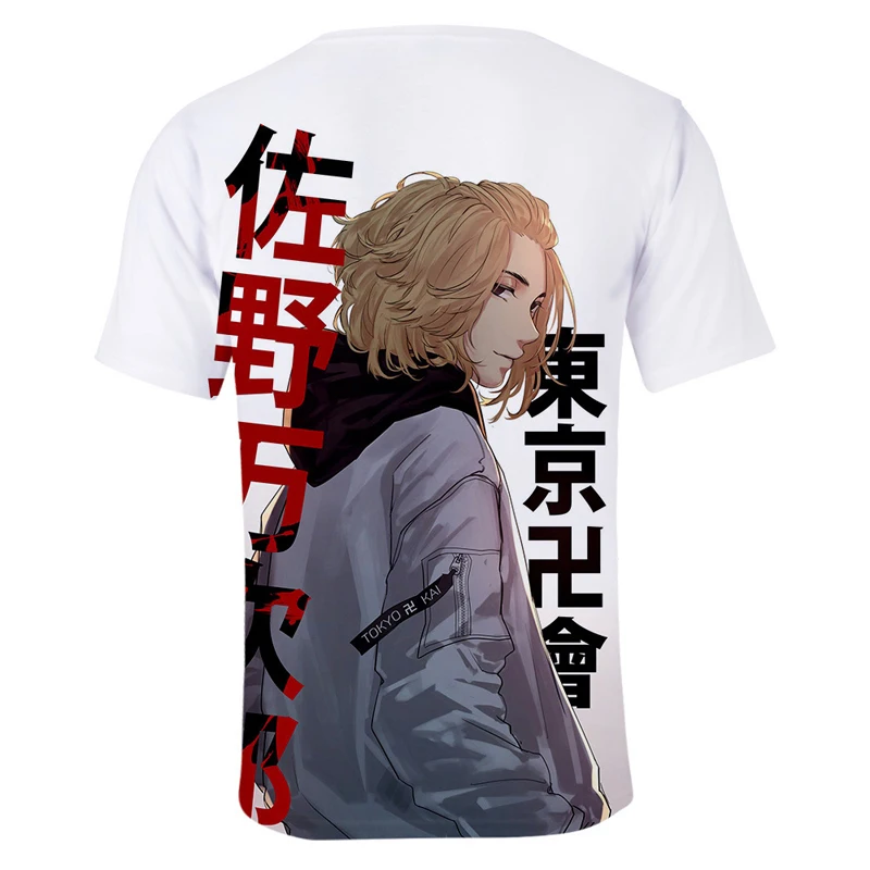 Hot Tokyo Revengers Cosplay Men T-shirt Sano Manjirou Ken Ryuguji Haori Anime t shirt Summer Short-sleeve Men clothing Tee tops