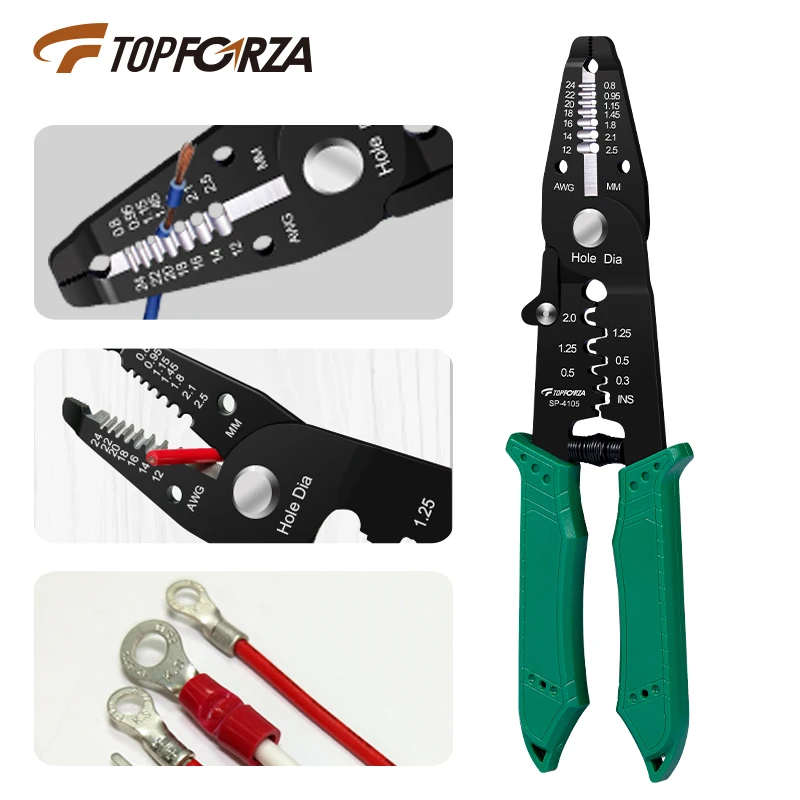 

Topforza Electrician Multifunctional Pliers Wire Stripping Cable Cutters Terminal Crimping Nipper Electricity Repair Hand Tools