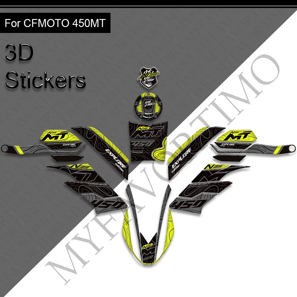 

For CFMOTO 450MT 450 MT Adventure Bike CF MOTO Protector Tank Pad Grips Kit Knee Fairing Fender Stickers Decals 2023 2024 2025