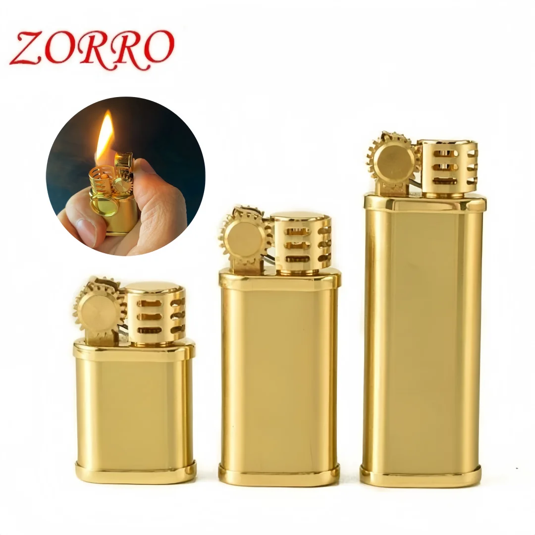 

Zorro 588 Creative Little Punky Paraffin Lighter Retro Personality Grinding Wheel Mini Portable Brass Lighter Wholesale