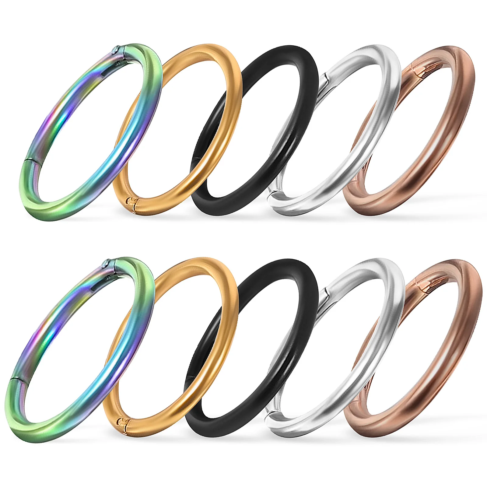

10Pcs Nose Ring Hoops Stainless Steel Nose Jewelry For Women Fashionable Cartilage Ear Ring And Nasal Rings