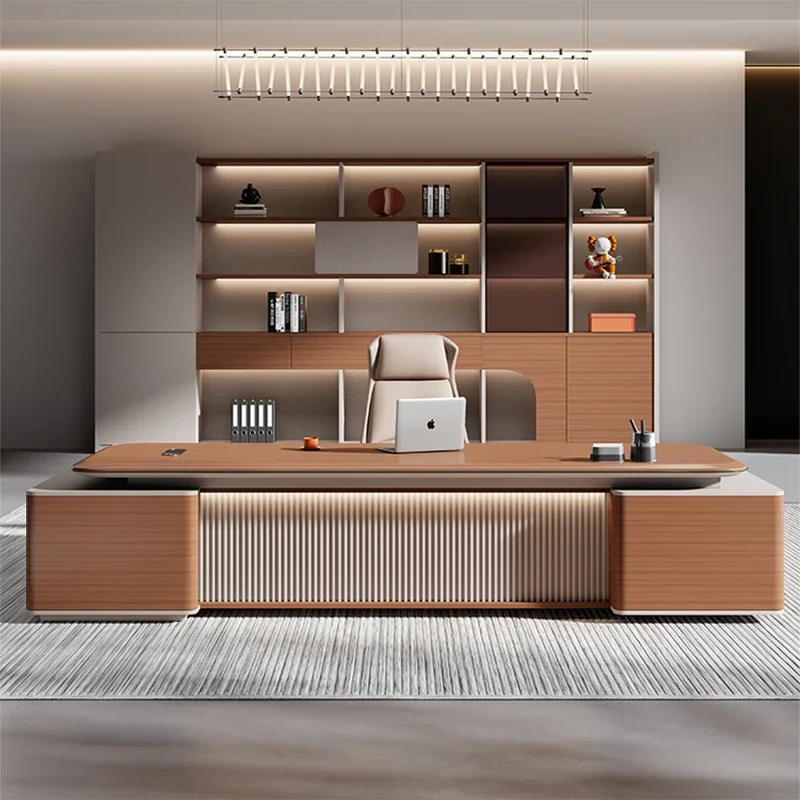 L Shape Luxury Executive Desk computer Manager Stand Computer Office Desk Gaming table study Bedroom Office Furniture
