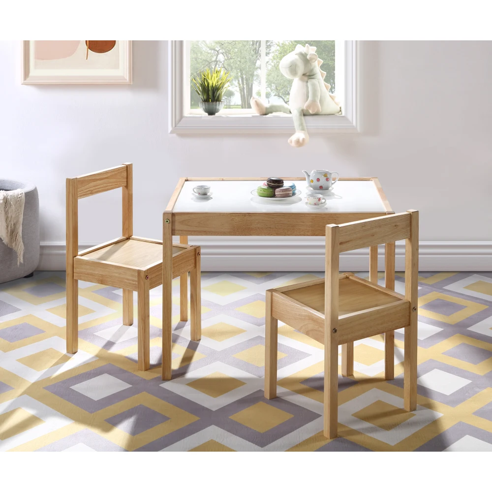 

Gibson 3-Piece Dry Erase Kids Table & Two Chair Set, Natural