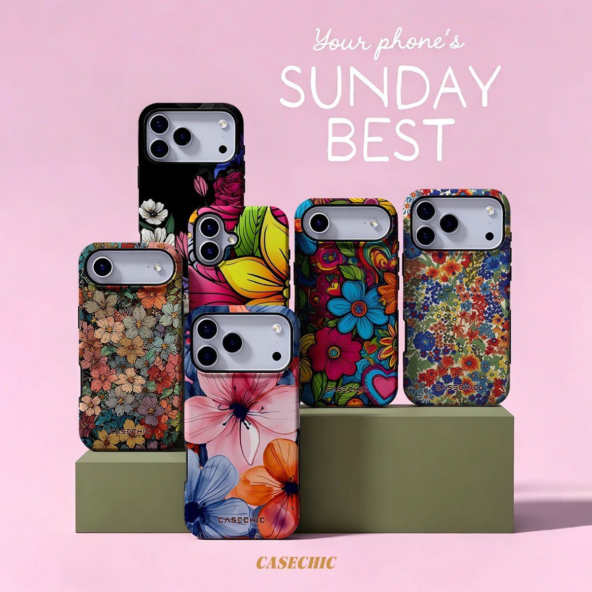 Vibrant Floral Mix Art For Samsung Galaxy S26 S25 S24 A56 A36 Phone Case Double-Layer Protection Cover for Women Girl CaseChic