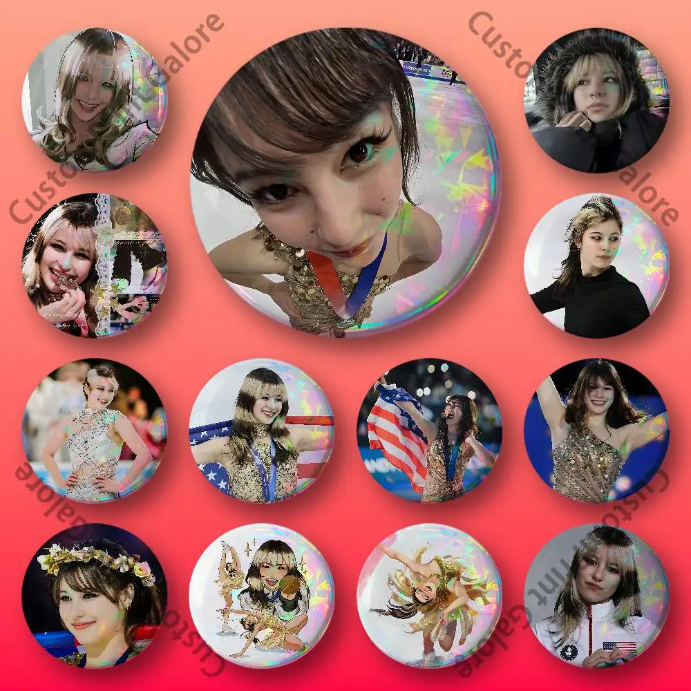 

A-Alysa L-Liu Laser Film Badge Tinplate Brooch Lapel Pin HD Print Badge for Decoration DIY Accessories Gift