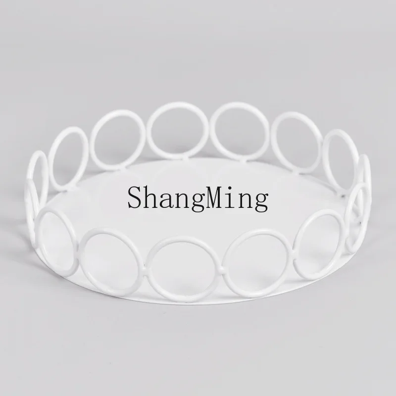 

CL Dessert Rack Dim Sum Tray Wedding Wrought Iron Cake Rack Circle Pastry Fruit Basket Display White Tray