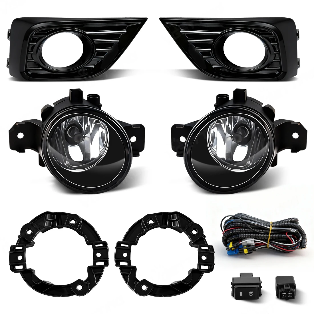 

Front Bumper Driving Foglamp Set For Nissan March 2021 2022 Fog Light Assembly With Cover Wire Harness Switch Car Accessories